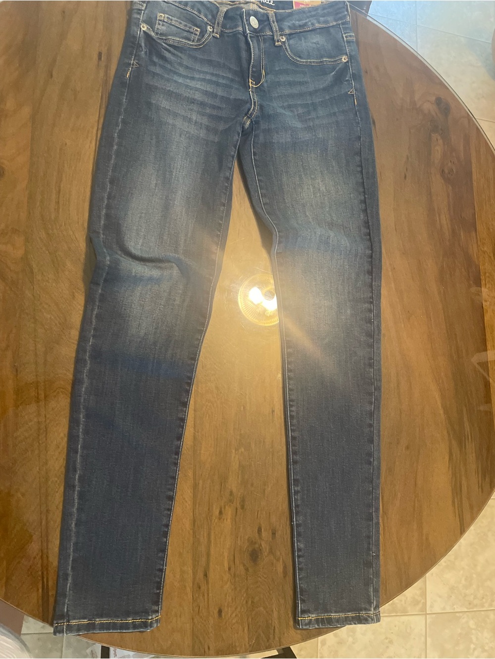 Aeropostale Lola Jegging Super Low Rise Skinny Jeans Blue Denim Size 4 Regular